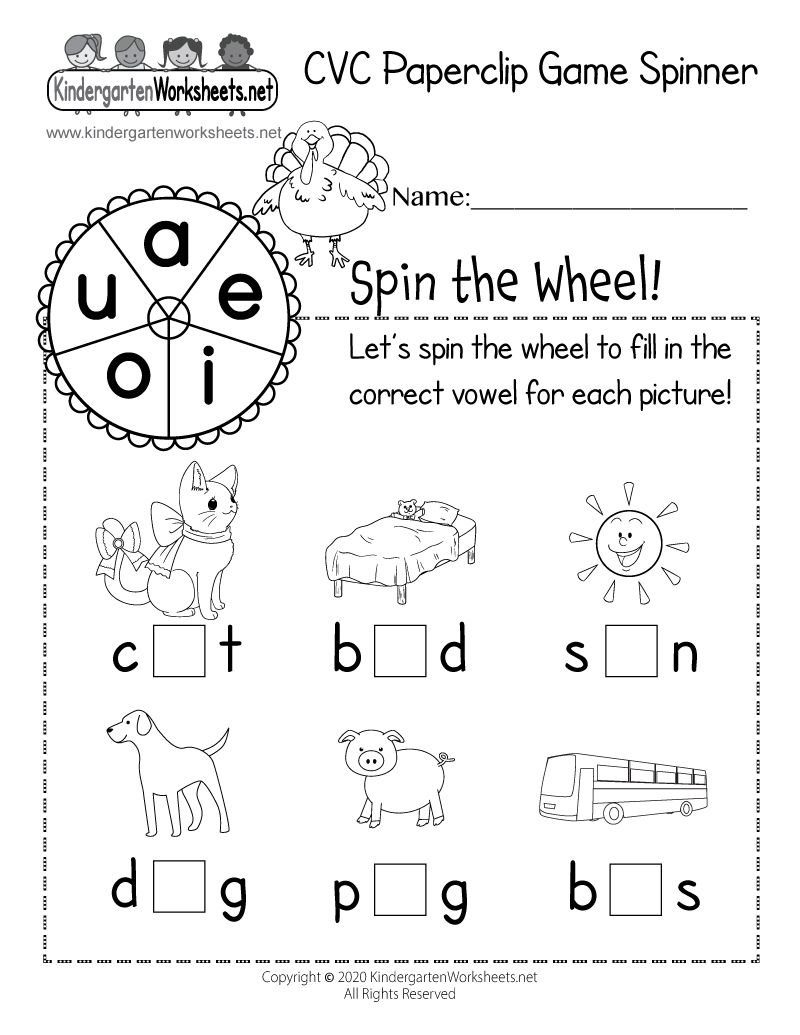 Printable Cvc Worksheets For Kindergarten