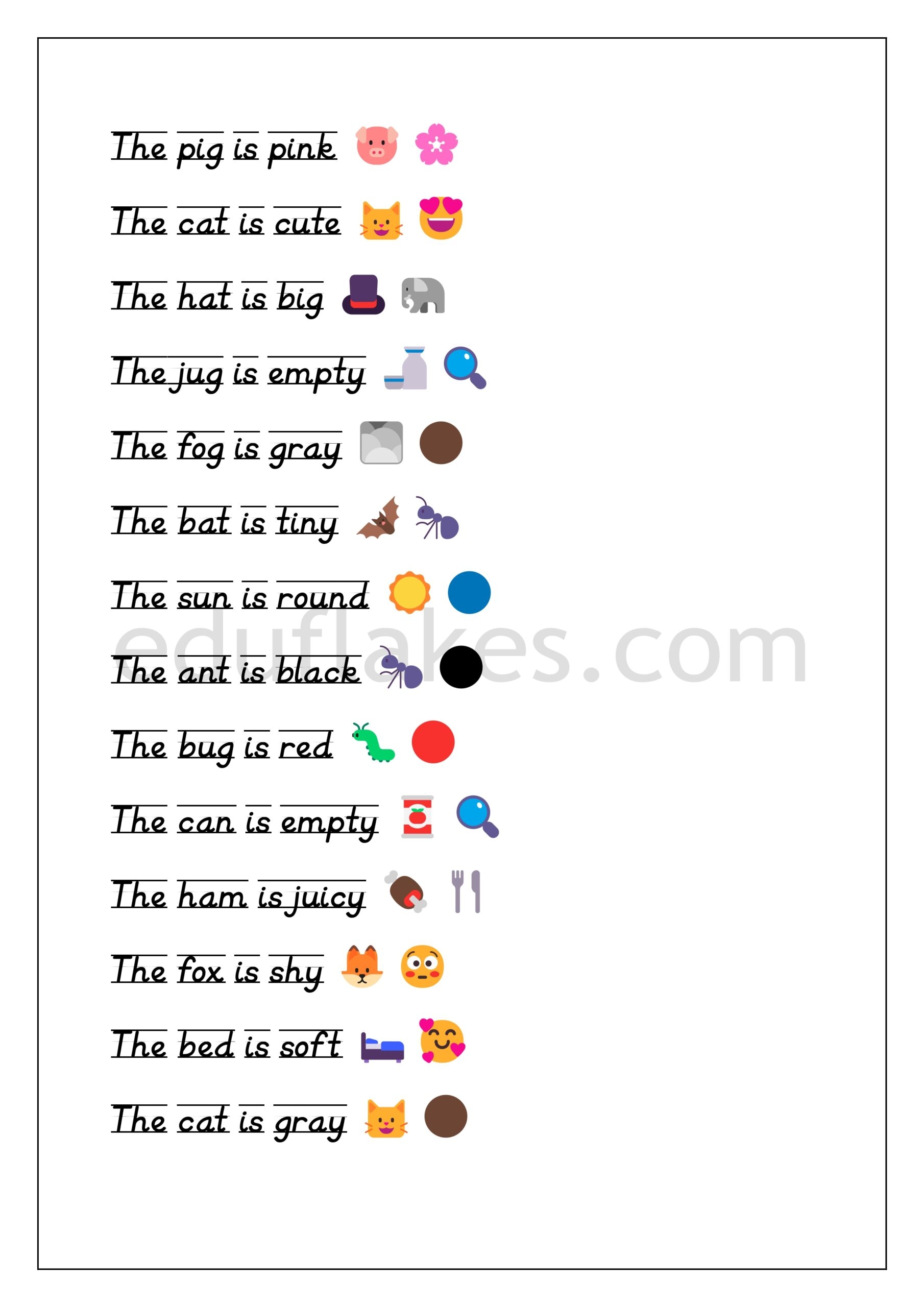 Kindergarten Three Letter Word Sentences Worksheet Kindergarten Three Letter Word Sentences Worksheet