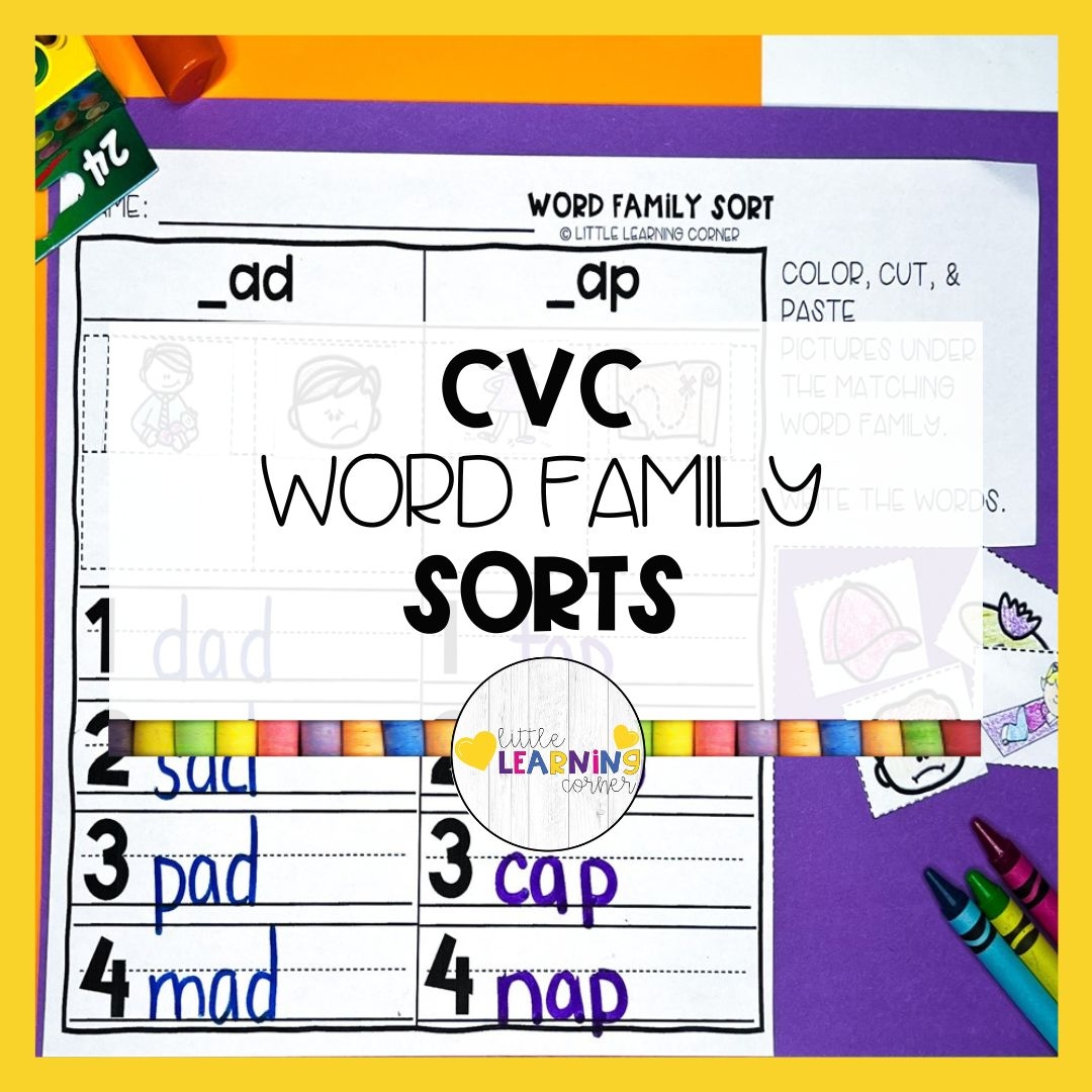 CVC Word Family Sort And Write Worksheets Little Learning Corner CVC Word Family Sort And Write Worksheets Little Learning Corner