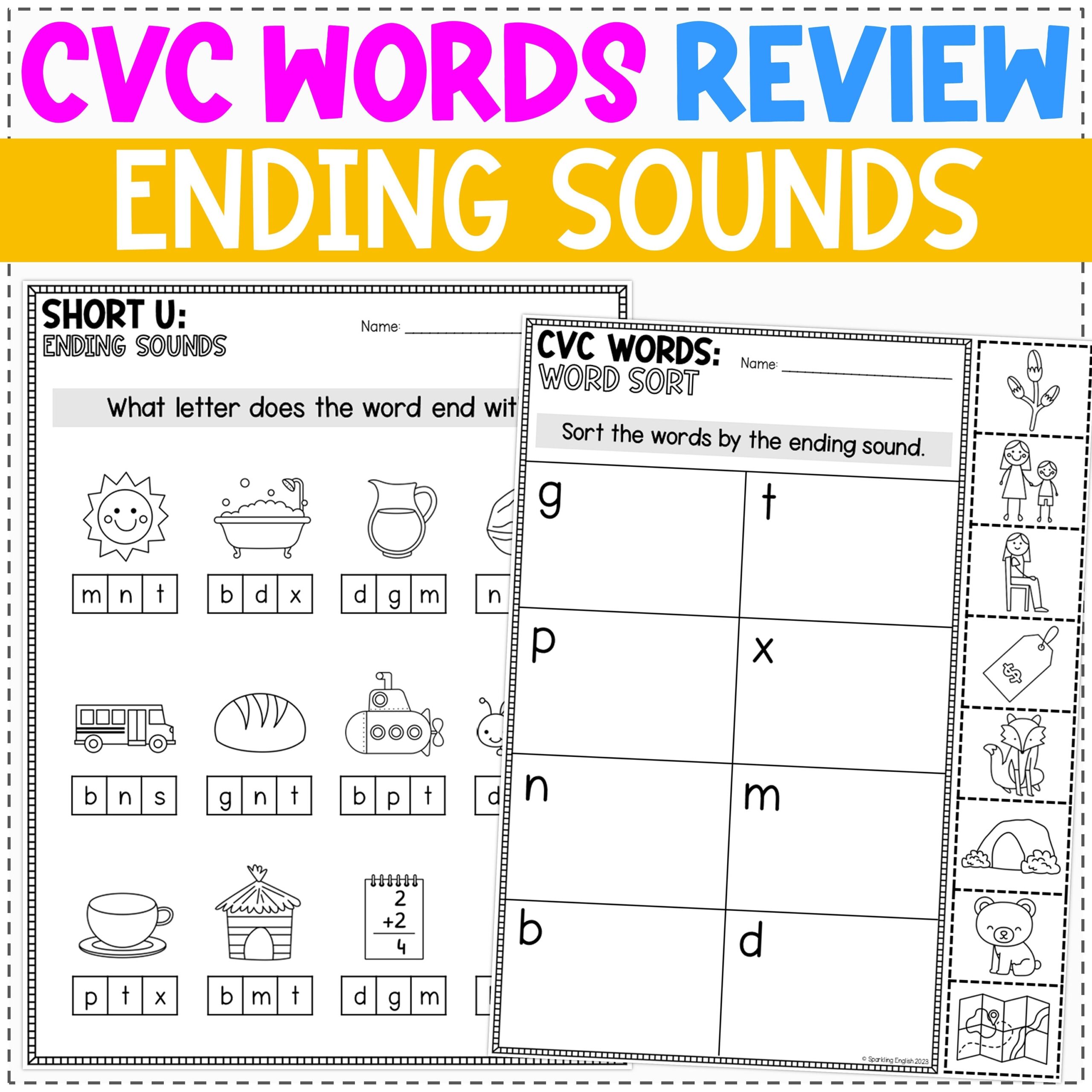 CVC Words Ending Sounds Worksheets Review CVC Words Worksheets 