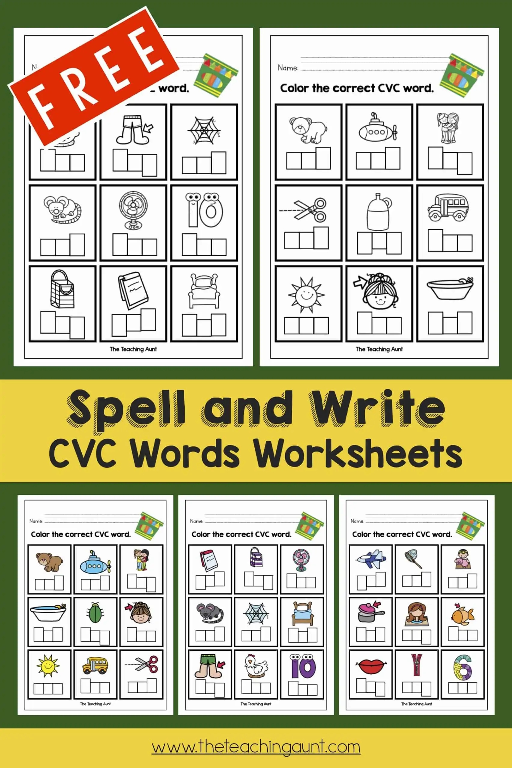 Cvc Printable Worksheets For Kindergarten