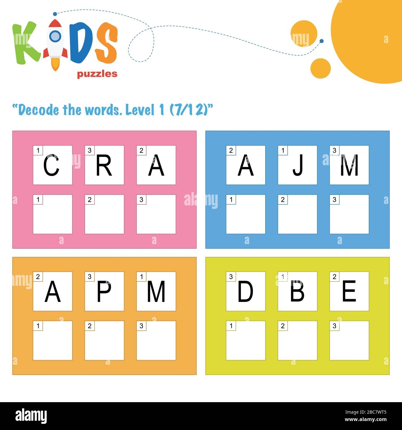 Decode The 3 letter Words Worksheet Practice For Preschool Elementary And Middle School Kids Fun Logic Puzzle Activity Sheet Stock Vector Image U0026 Art Alamy Decode The 3 letter Words Worksheet Practice For Preschool Elementary And Middle School Kids Fun Logic Puzzle Activity Sheet Stock Vector Image U0026 Art Alamy