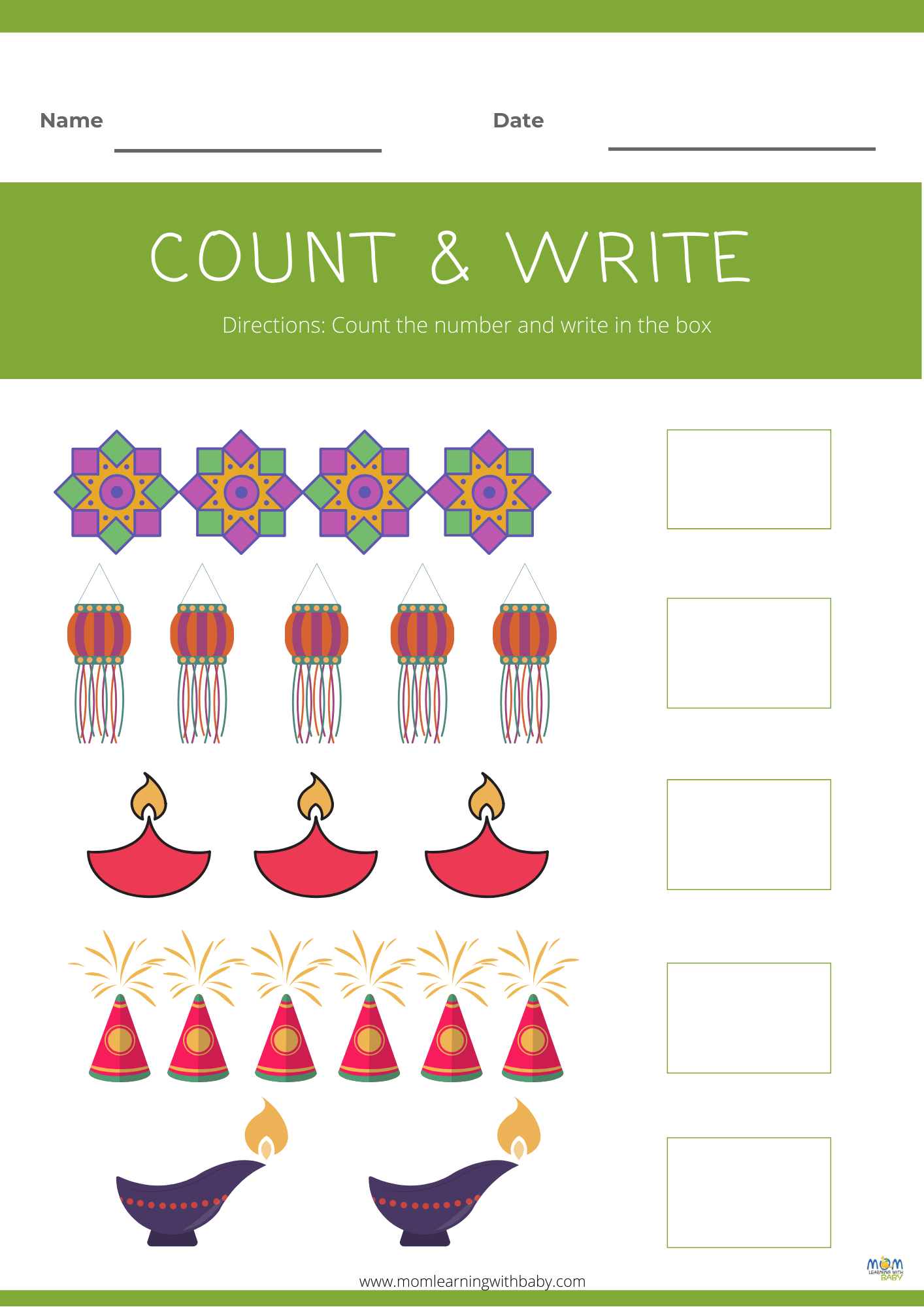 Free Printable Diwali Worksheets For Kindergarten