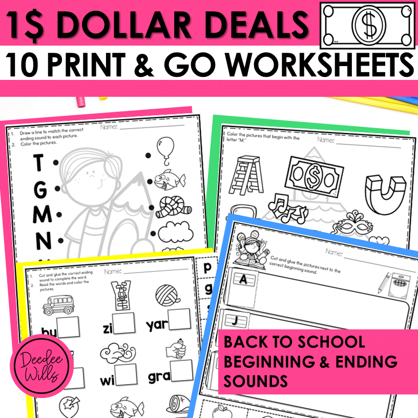 Free Worksheets For Kindergarten Ending Sounds