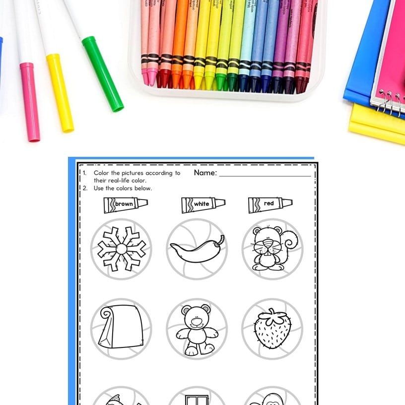 Printable Worksheets For Kindergarten Colors