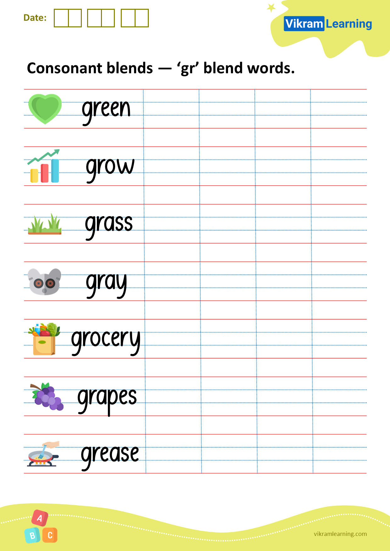Download Consonant Blends gr Blend Words Worksheets Vikramlearning Download Consonant Blends gr Blend Words Worksheets Vikramlearning