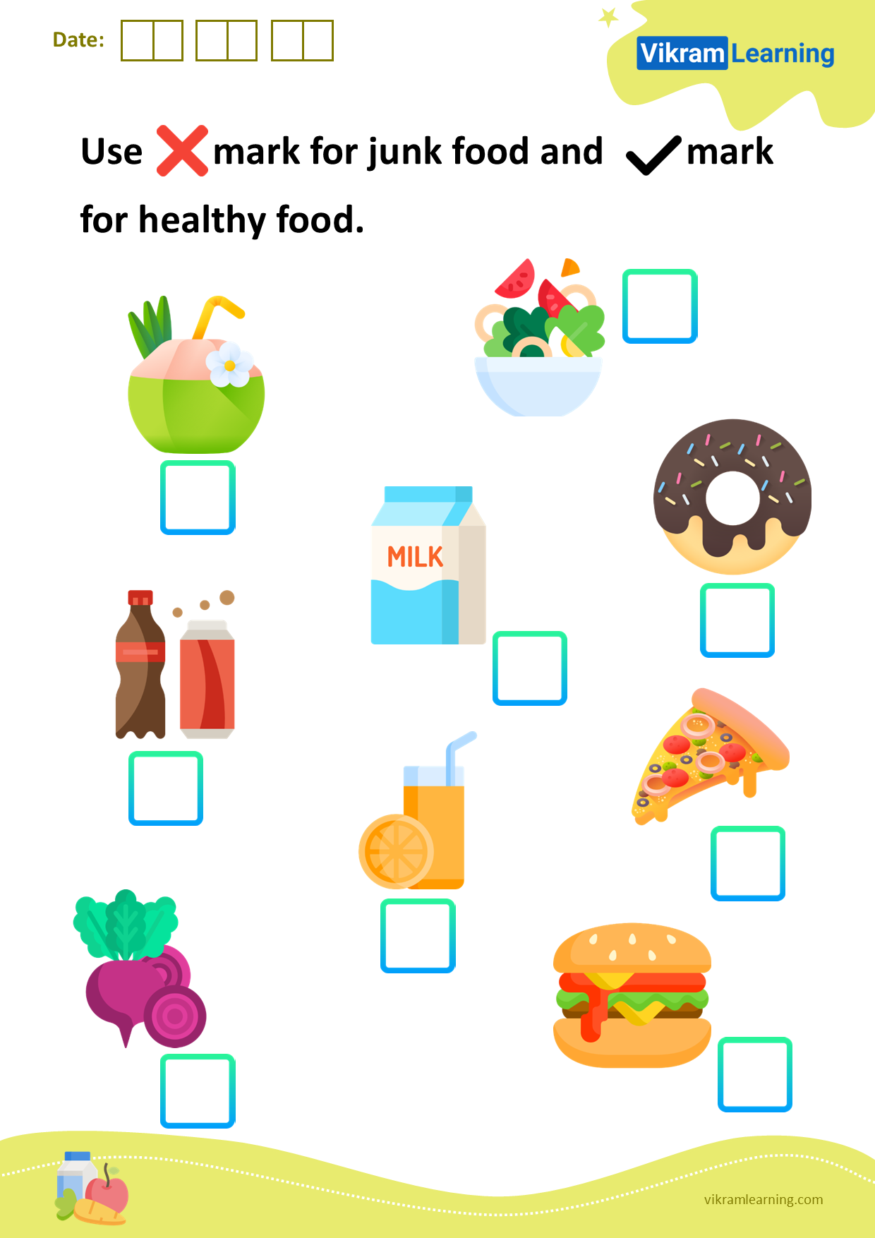 Healthy Eating Kindergarten Worksheet Free