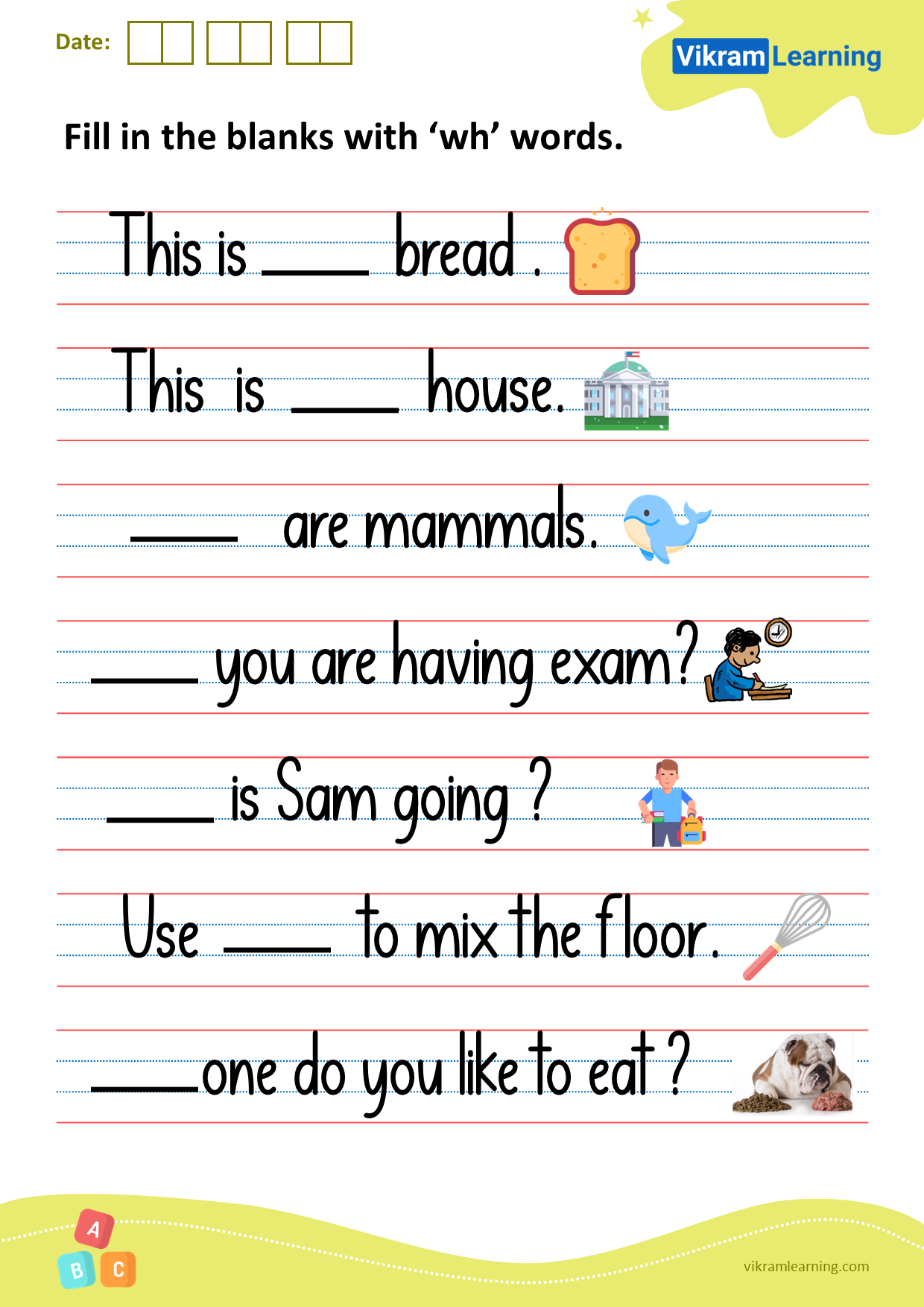 Download Fill In The Blanks With wh Words Worksheets 