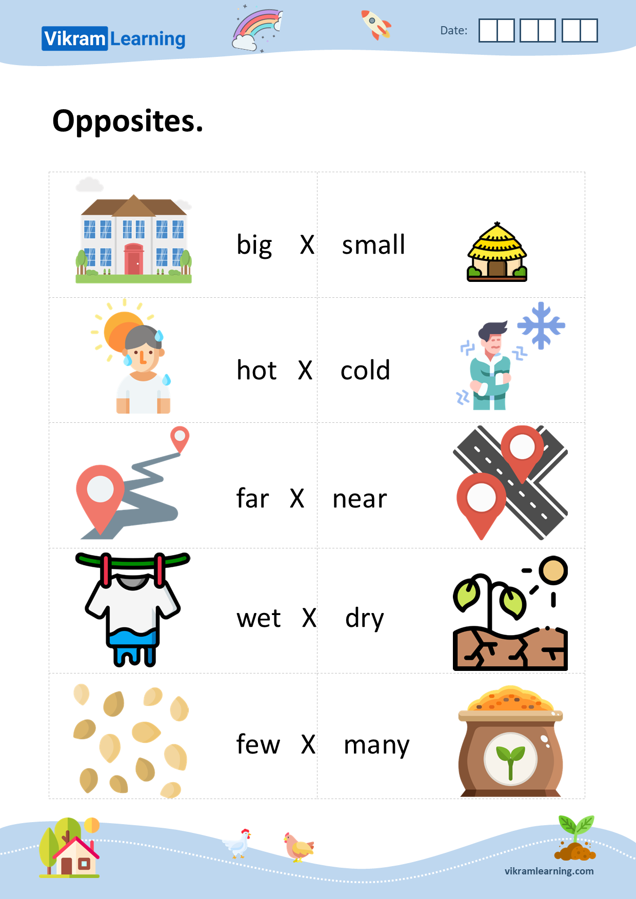 Download Opposites Worksheets Vikramlearning