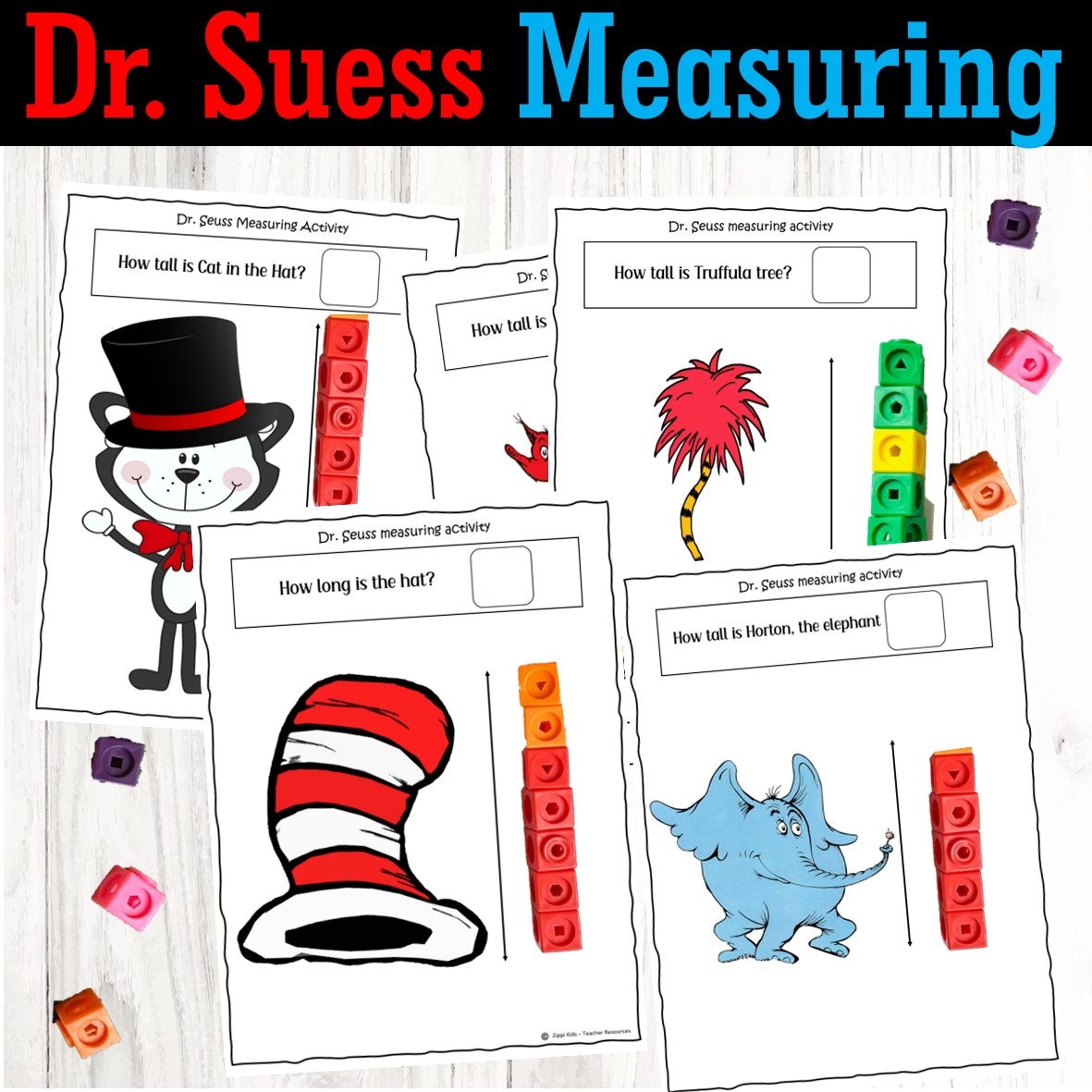 Dr Seuss Measuring Math Activity For Read Across America Week 