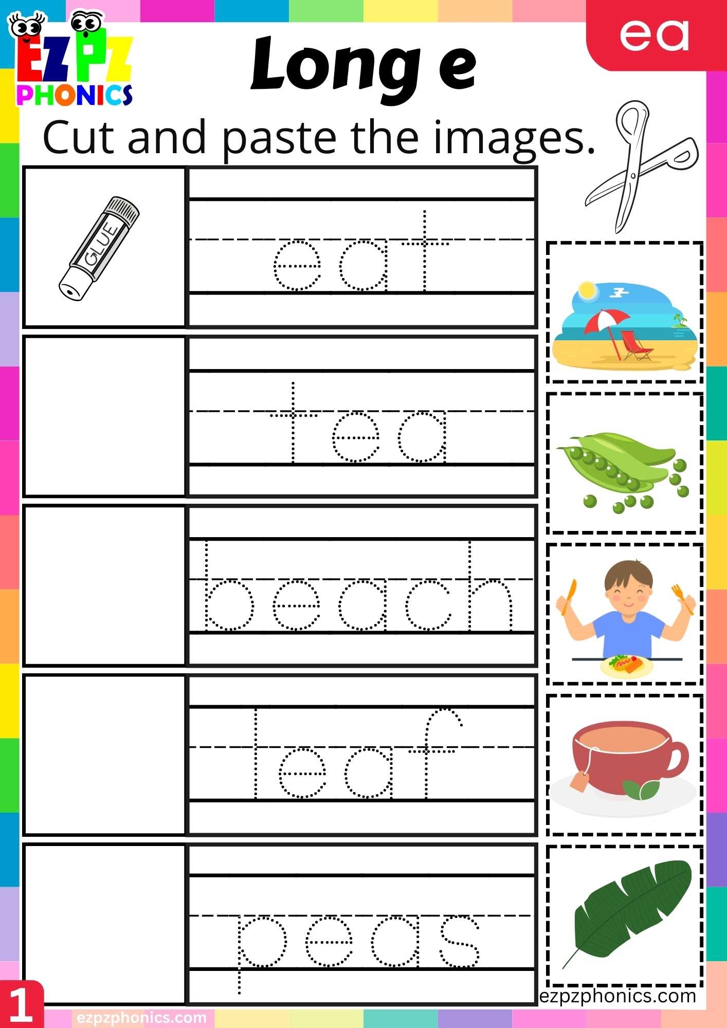 Worksheets For Kindergarten Phonics Ea Words Worksheets For Kindergarten Phonics Ea Words