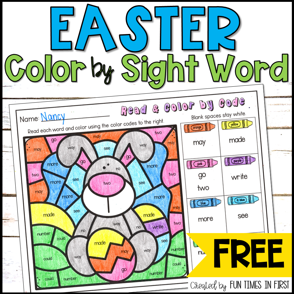 Easter Color By Sight Word Coloring Pages FREE Editable Sight Word Practice Made By Teachers