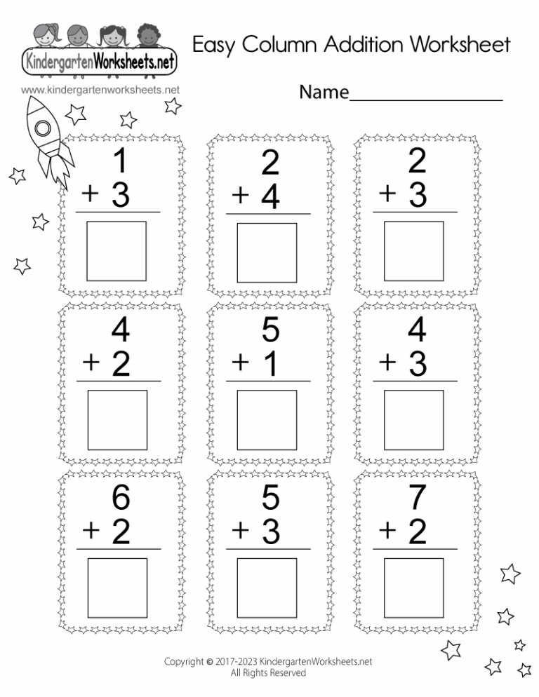 Easy Column Addition Worksheet Free Printable Digital U0026 PDF