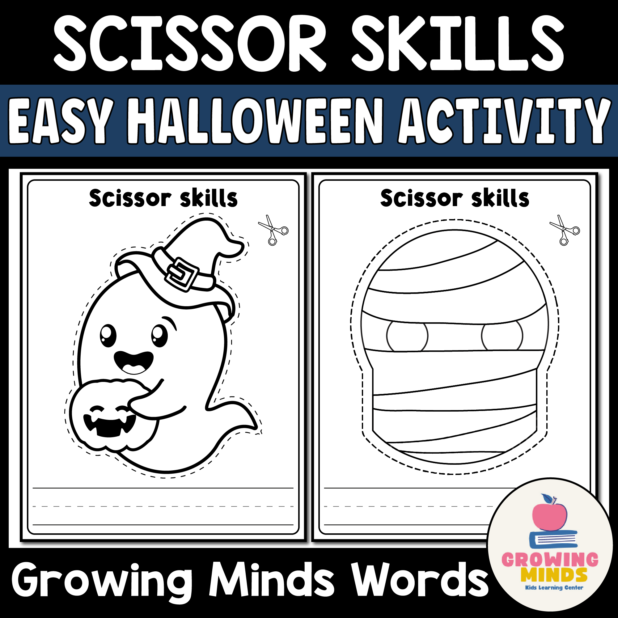 Easy Halloween Scissor Skills Cutting Practice And Writing Easy Halloween Scissor Skills Cutting Practice And Writing