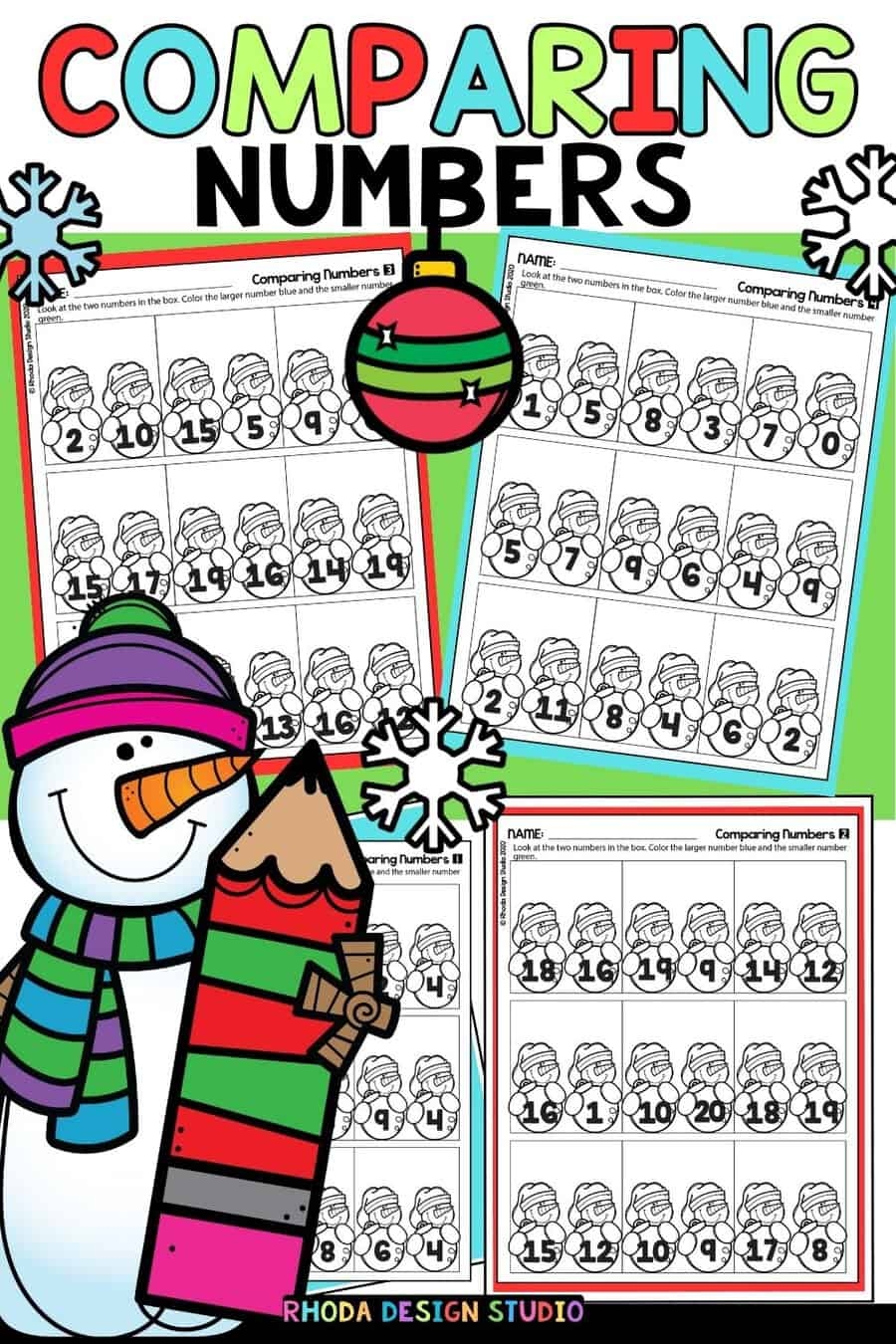 Snowman Math Worksheets Kindergarten