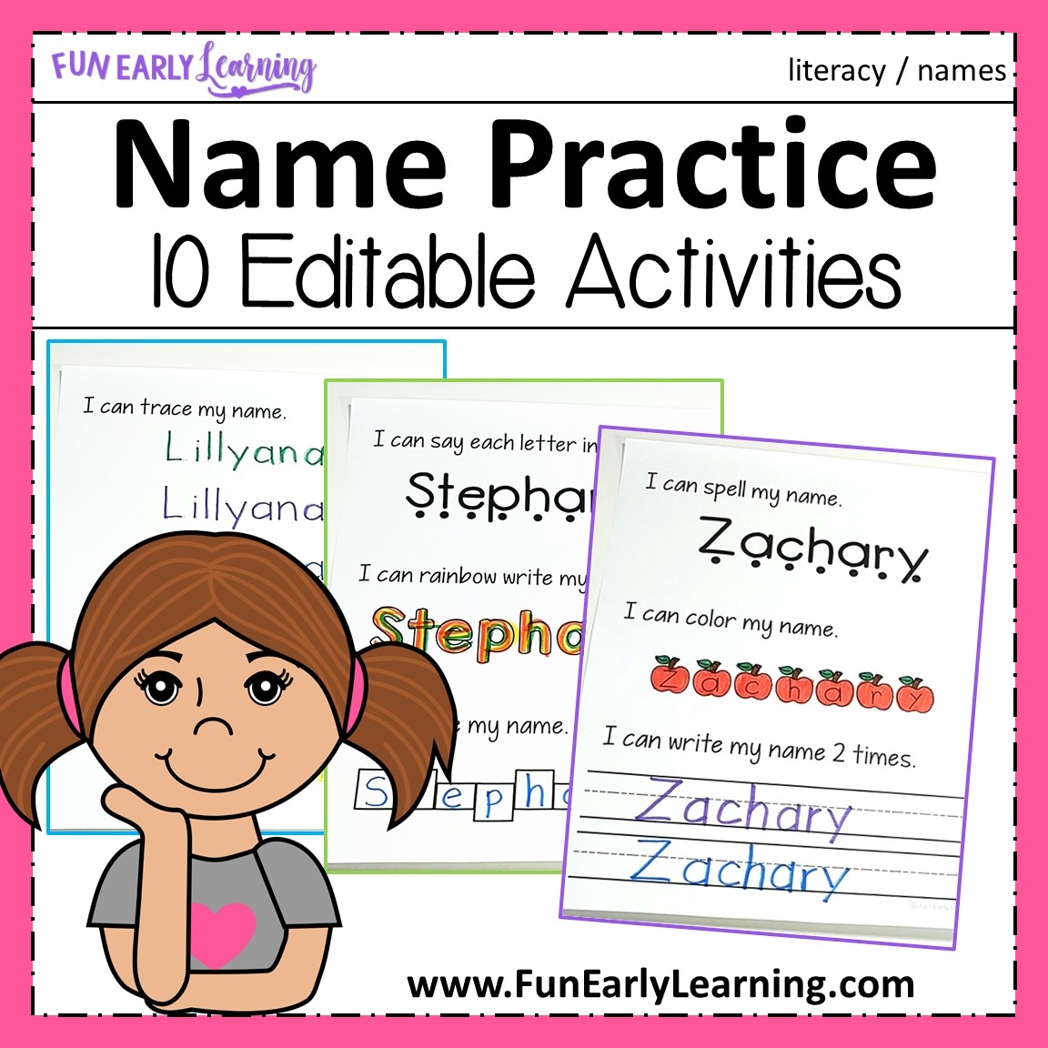 Free Name Writing Worksheets For Kindergarten