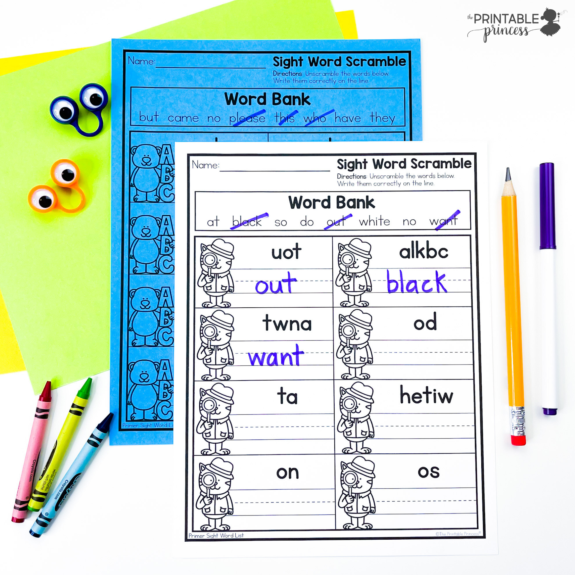 Editable Sight Word Scramble Activity The Printable Princess