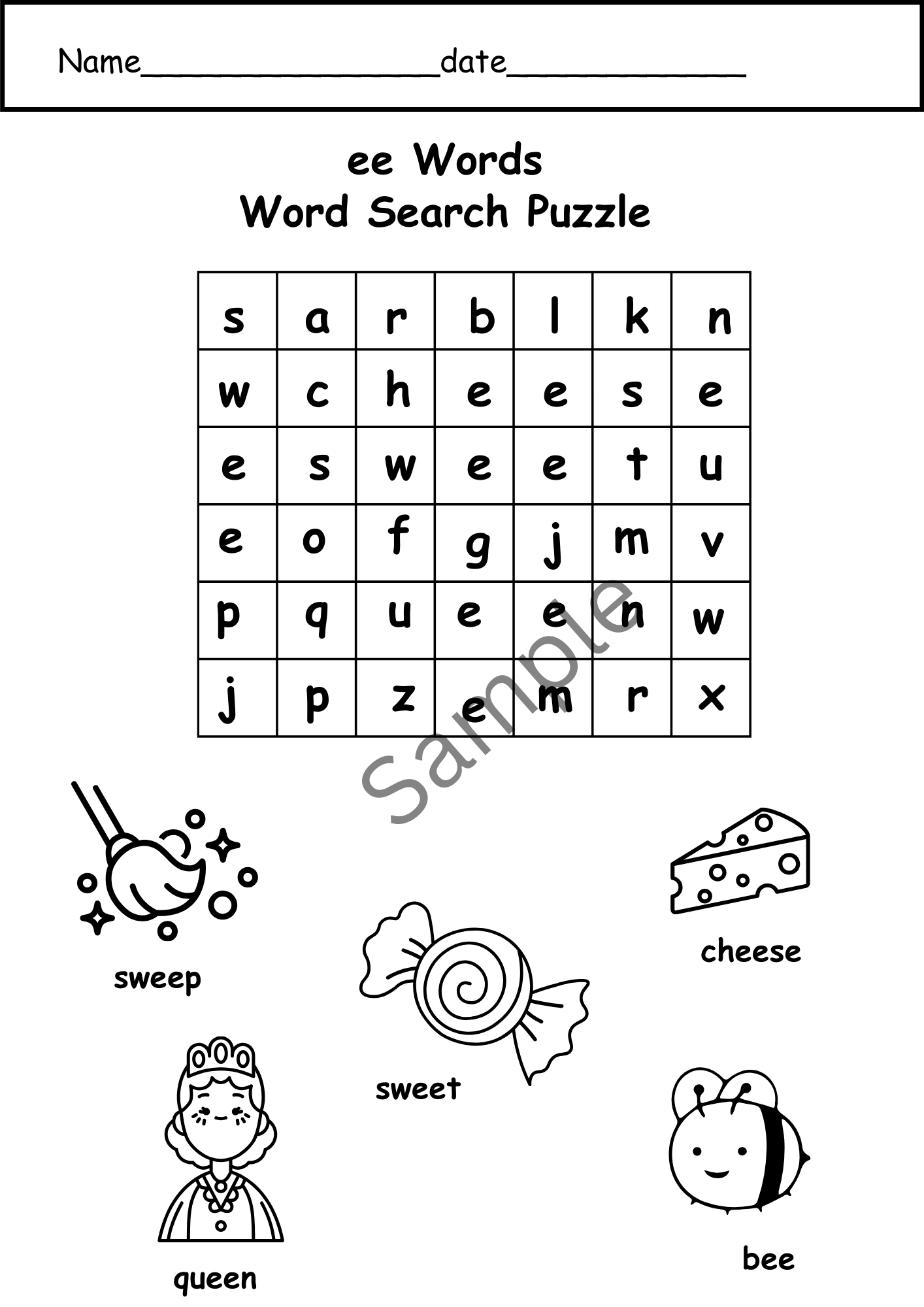 EE Words Worksheets