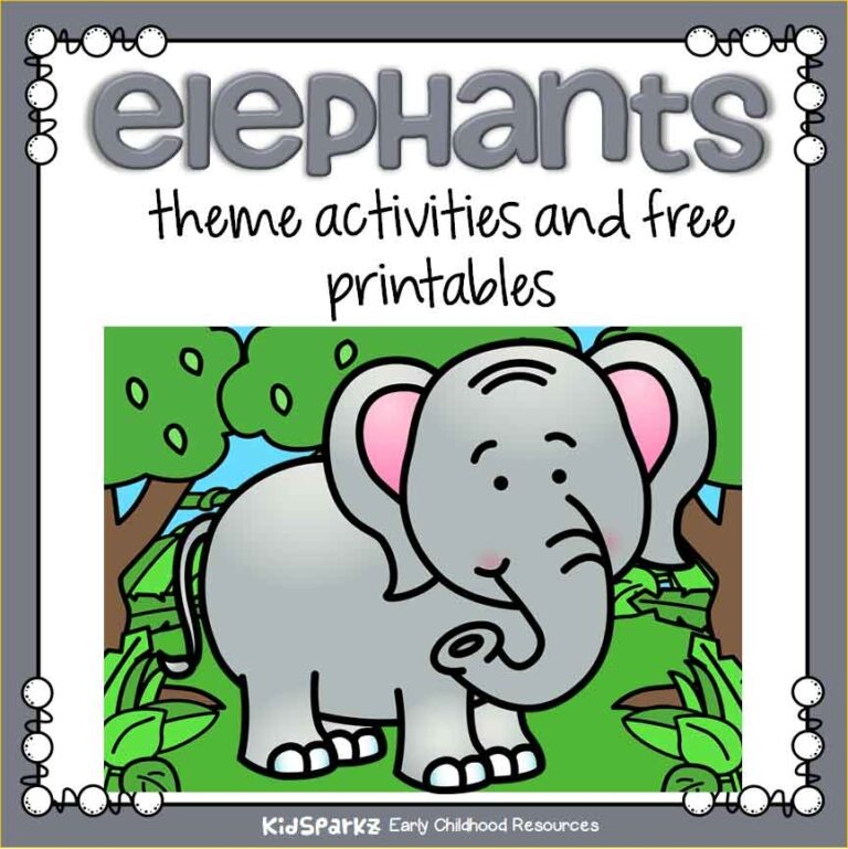 Elephants Theme Activities And Printables For Preschool And Kindergarten KIDSPARKZ