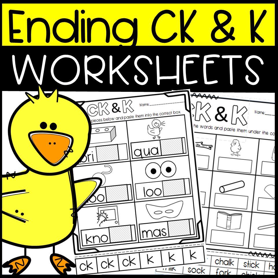 Ending CK And K Worksheets Cut And Paste Sorts Cloze Writing Ending CK And K Worksheets Cut And Paste Sorts Cloze Writing
