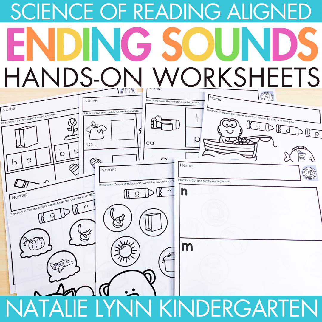 Ending Sounds Worksheets Kindergarten Phonics Worksheets CVC Word Ending Sounds