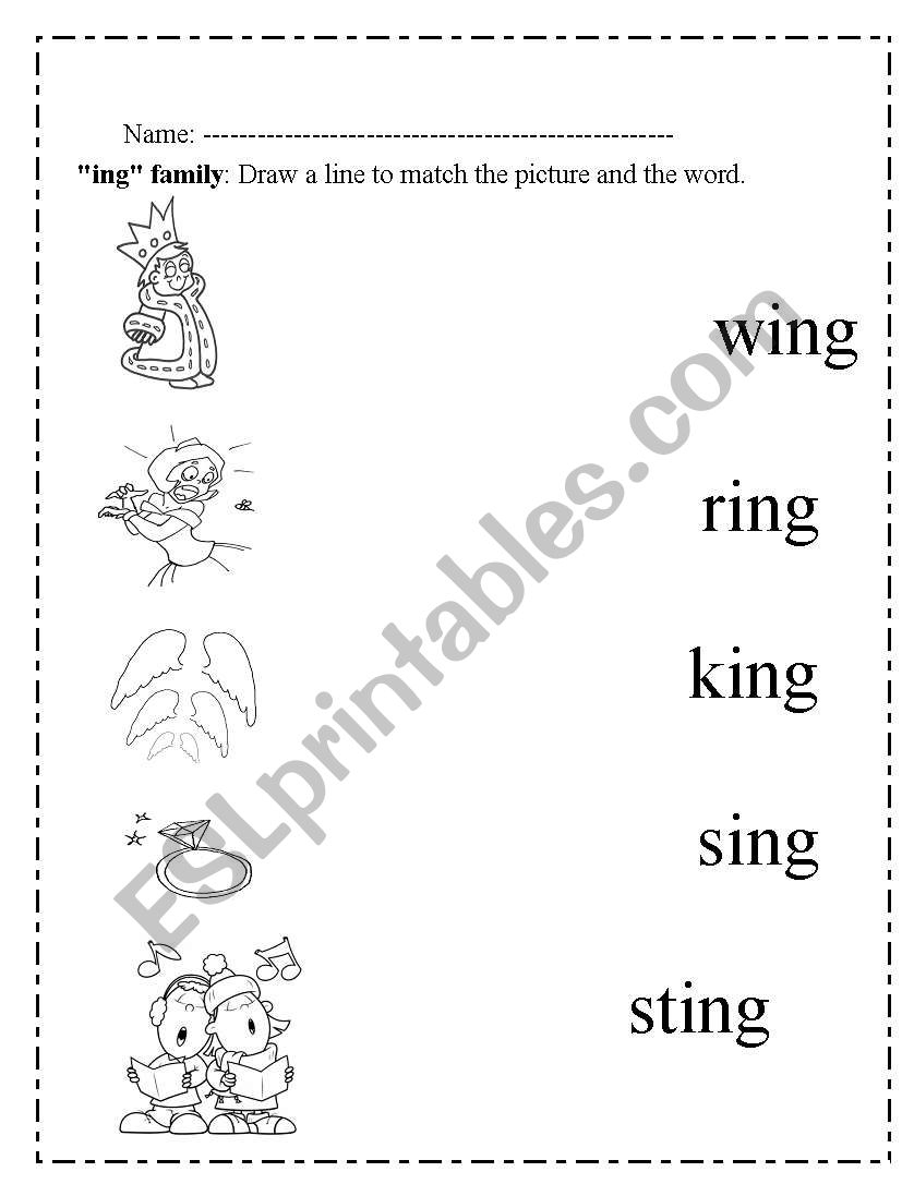 Words With Ing Worksheet Kindergarten