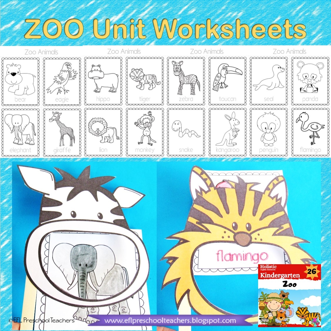 ESL EFL Preschool Teachers Zoo Animals Unit Worksheets For Kindergarten ESL