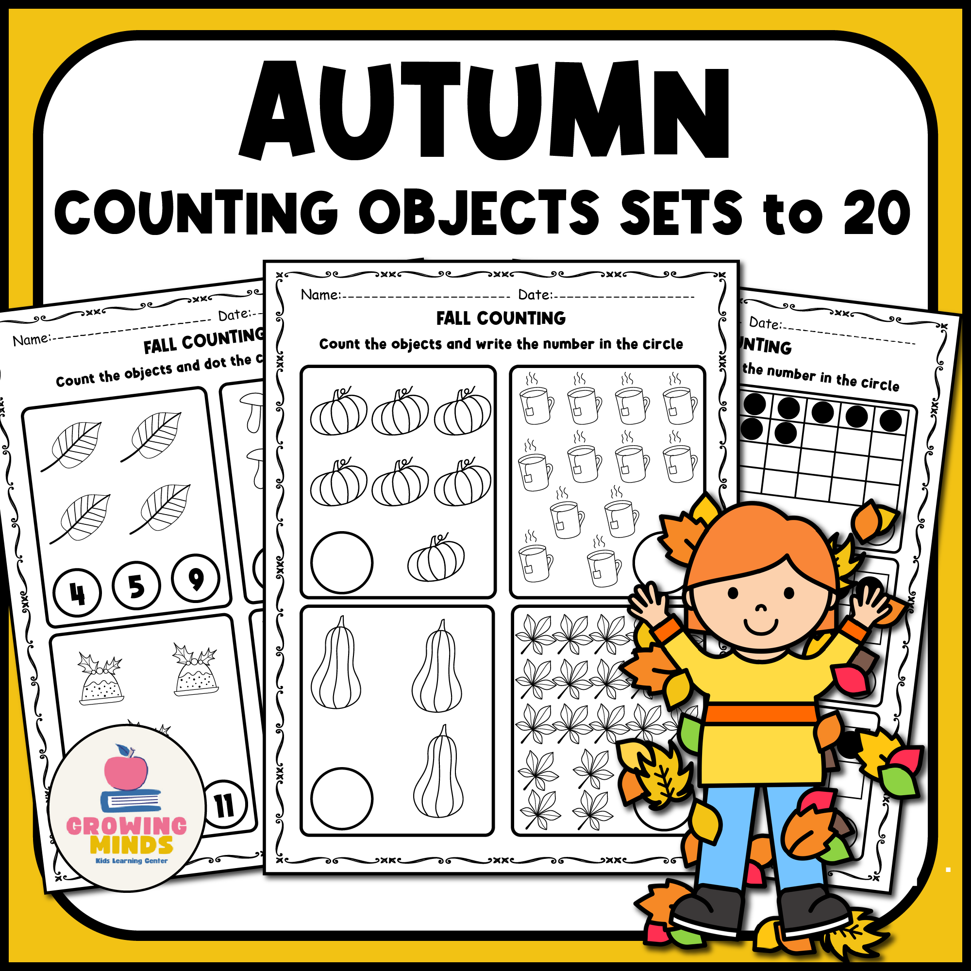 Free Kindergarten Counting Sets Worksheets