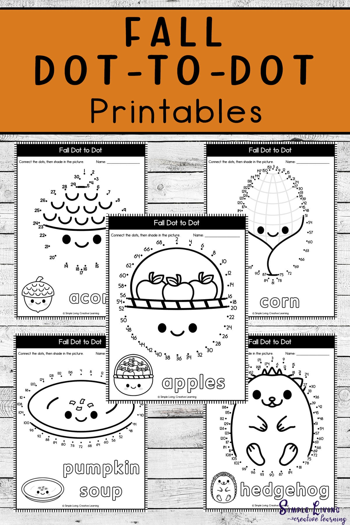 Fall Dot to Dot Printables Simple Living Creative Learning