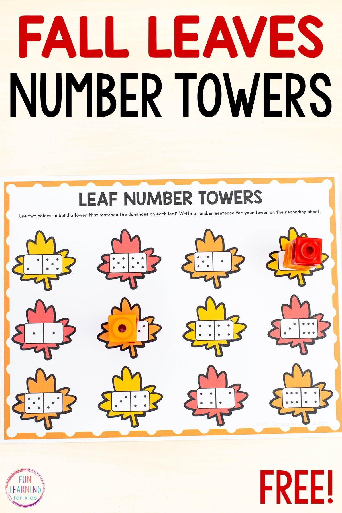 Free Fall Counting Worksheets For Kindergarten
