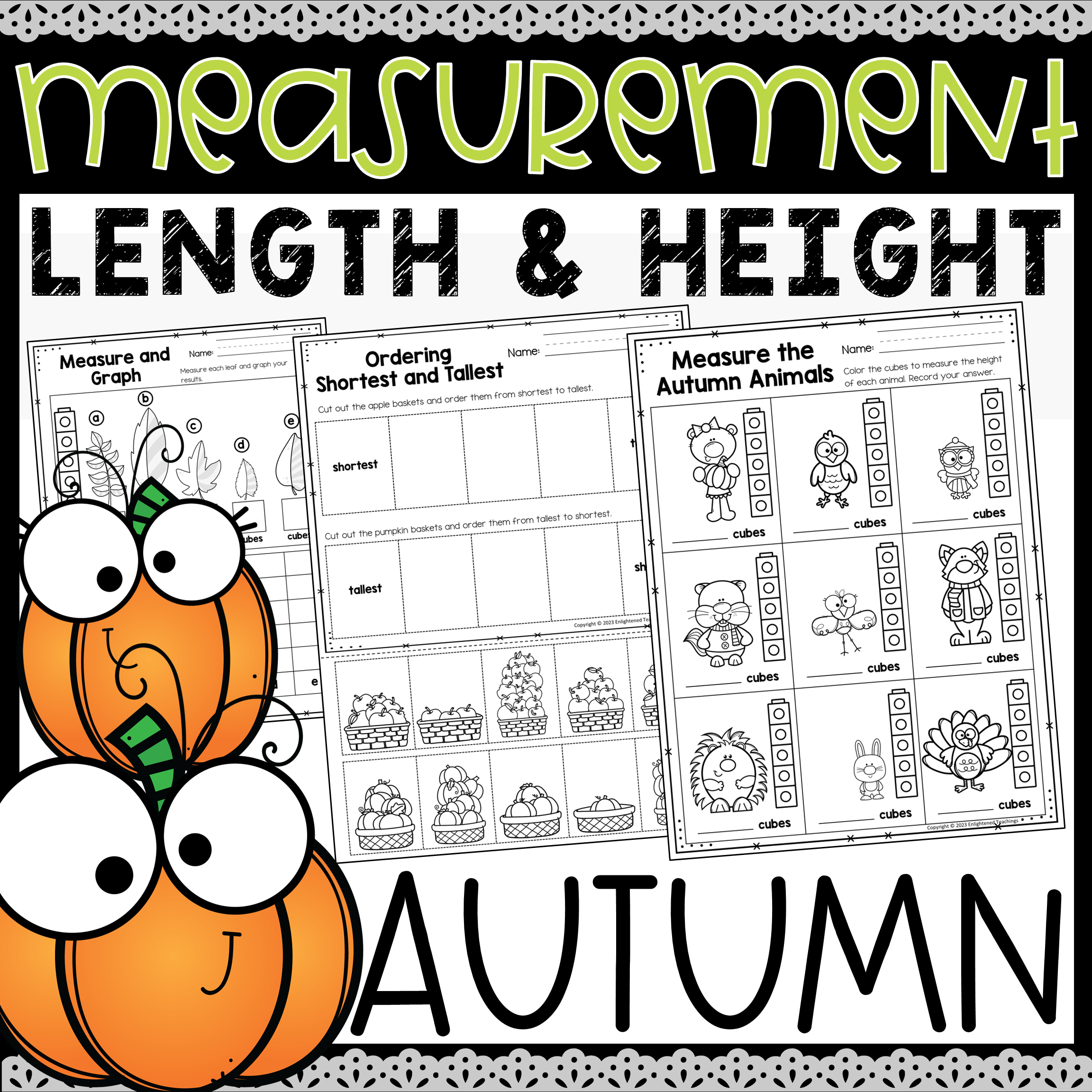 Fall Measurement Worksheets Fall Non Standard Measurement Autumn 