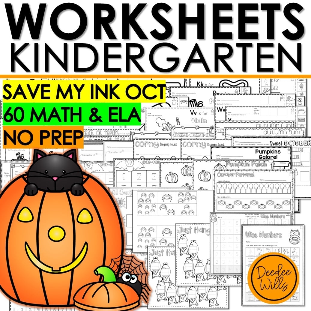Free Kindergarten Math Worksheet Packets