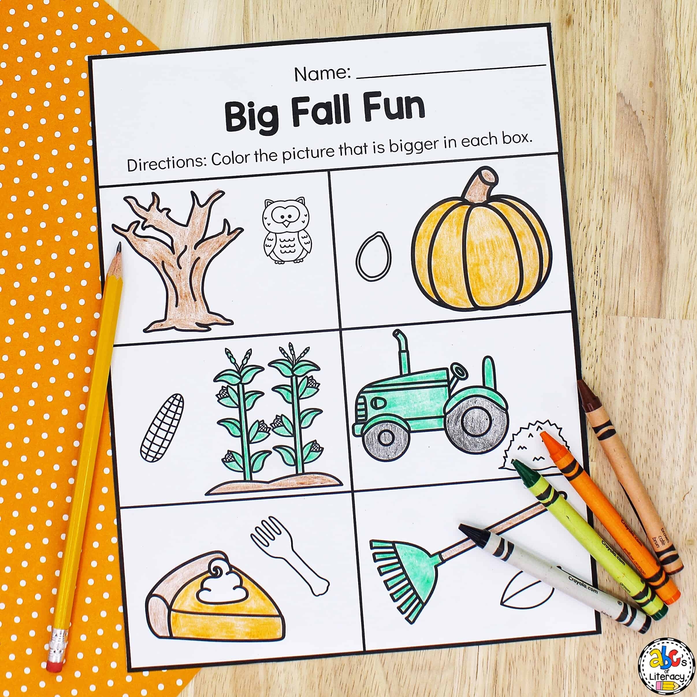 Kindergarten Fall Worksheet Free
