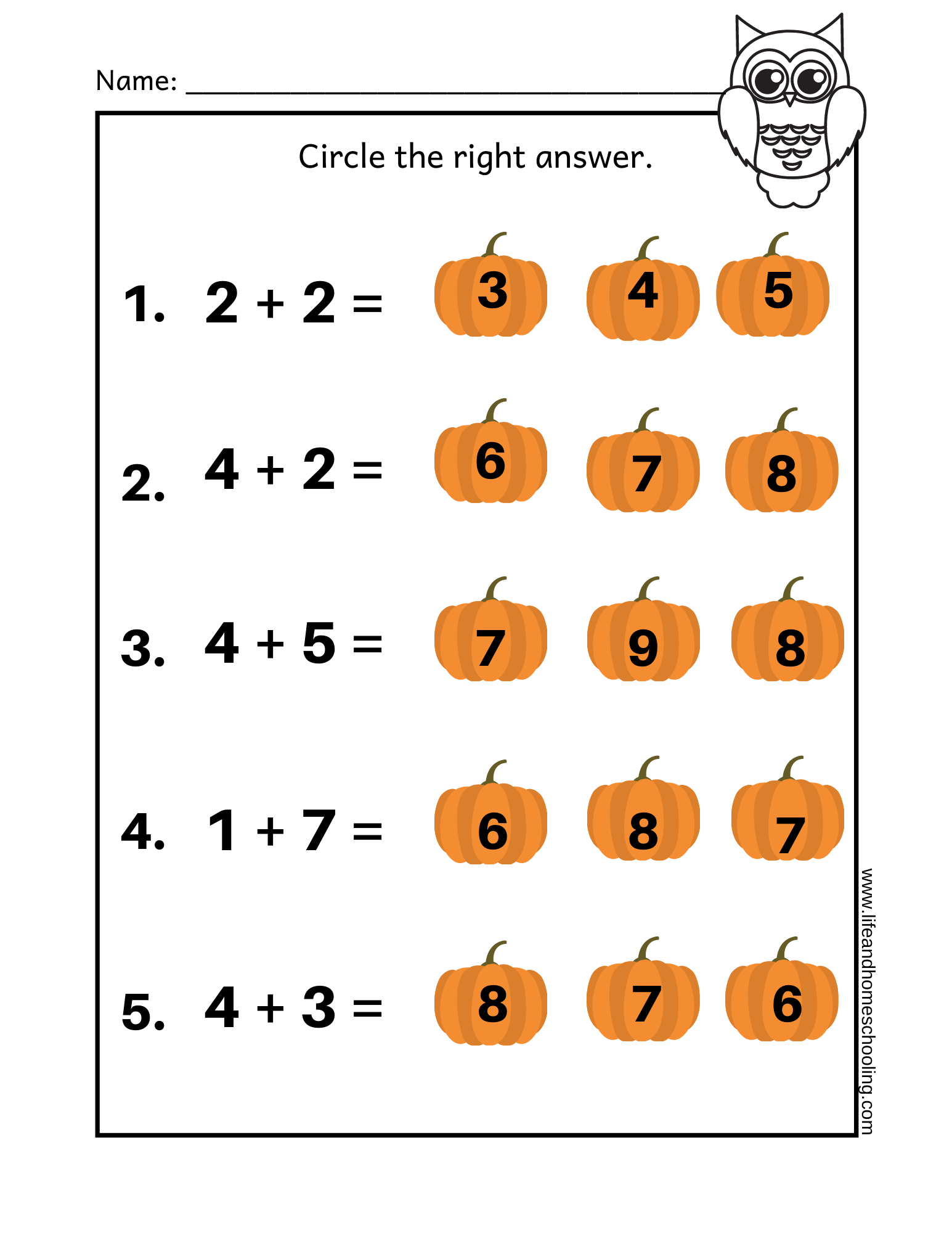 Fall Themed Kinder 2nd Grade Math add U0026 Subtract Made By 