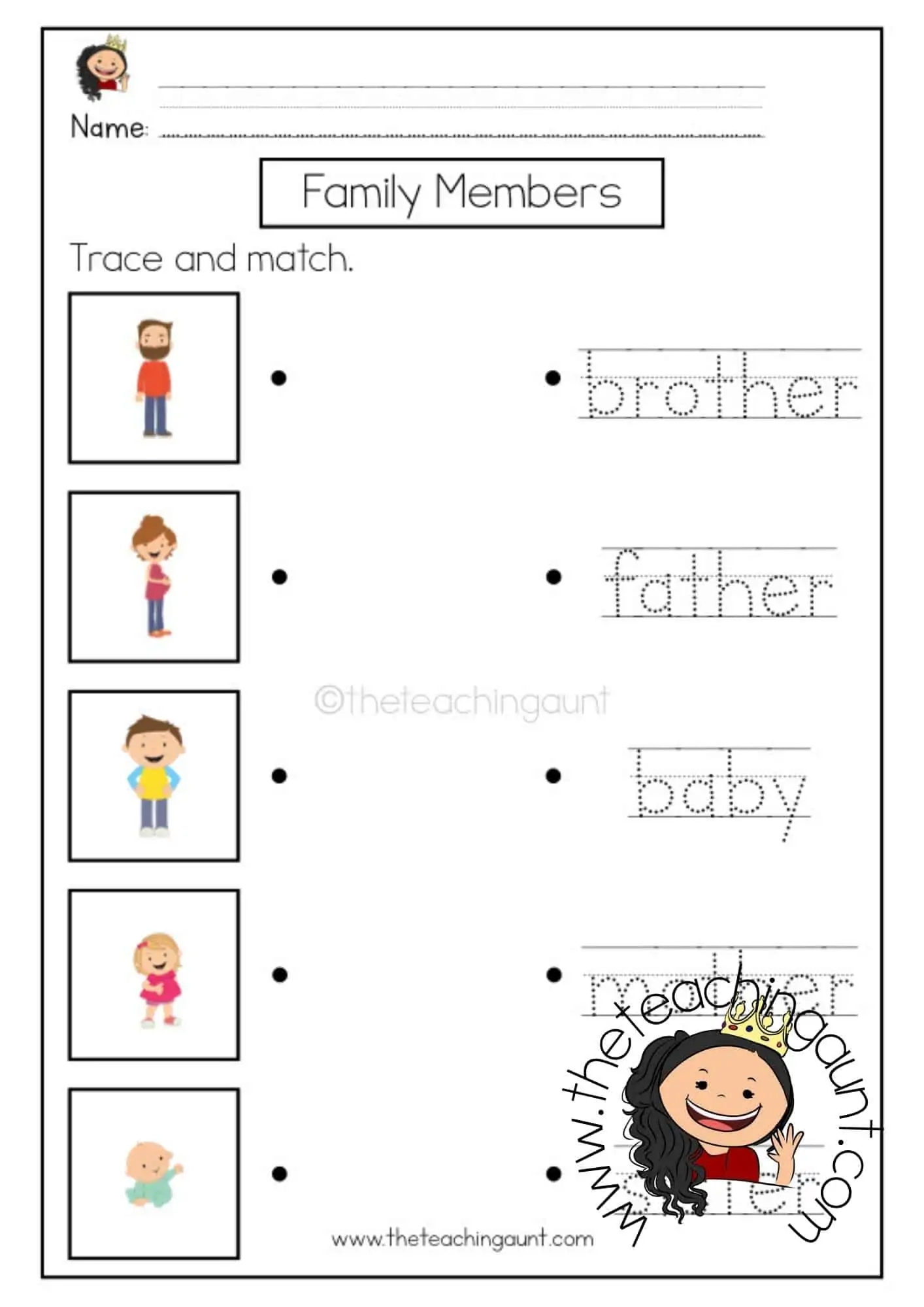 Family Members Worksheets The Teaching Aunt