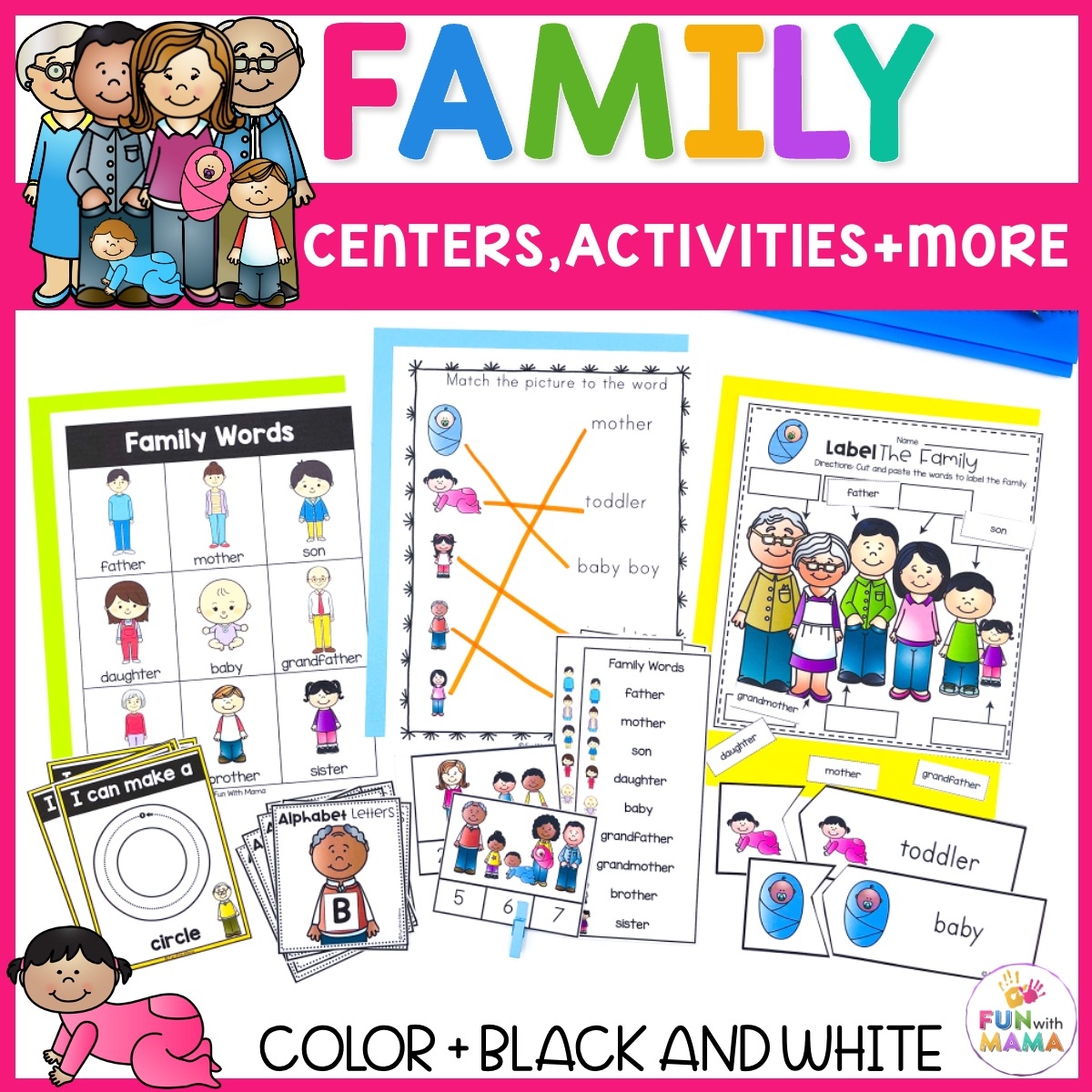 Family Theme Preschool Activities Worksheets For Kindergarten 