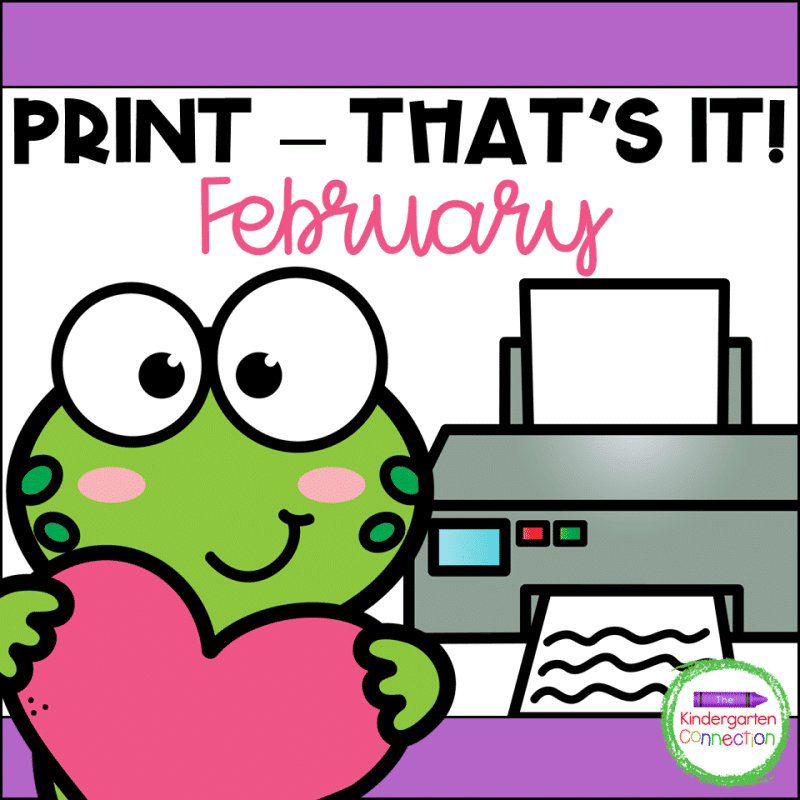 February Print That s It Kindergarten Math And Literacy Printables