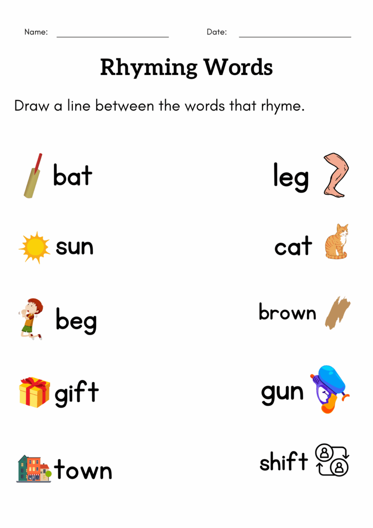 Find The Rhyming Words Worksheet For Kindergarten Match The Rhyming Words Made By Teachers