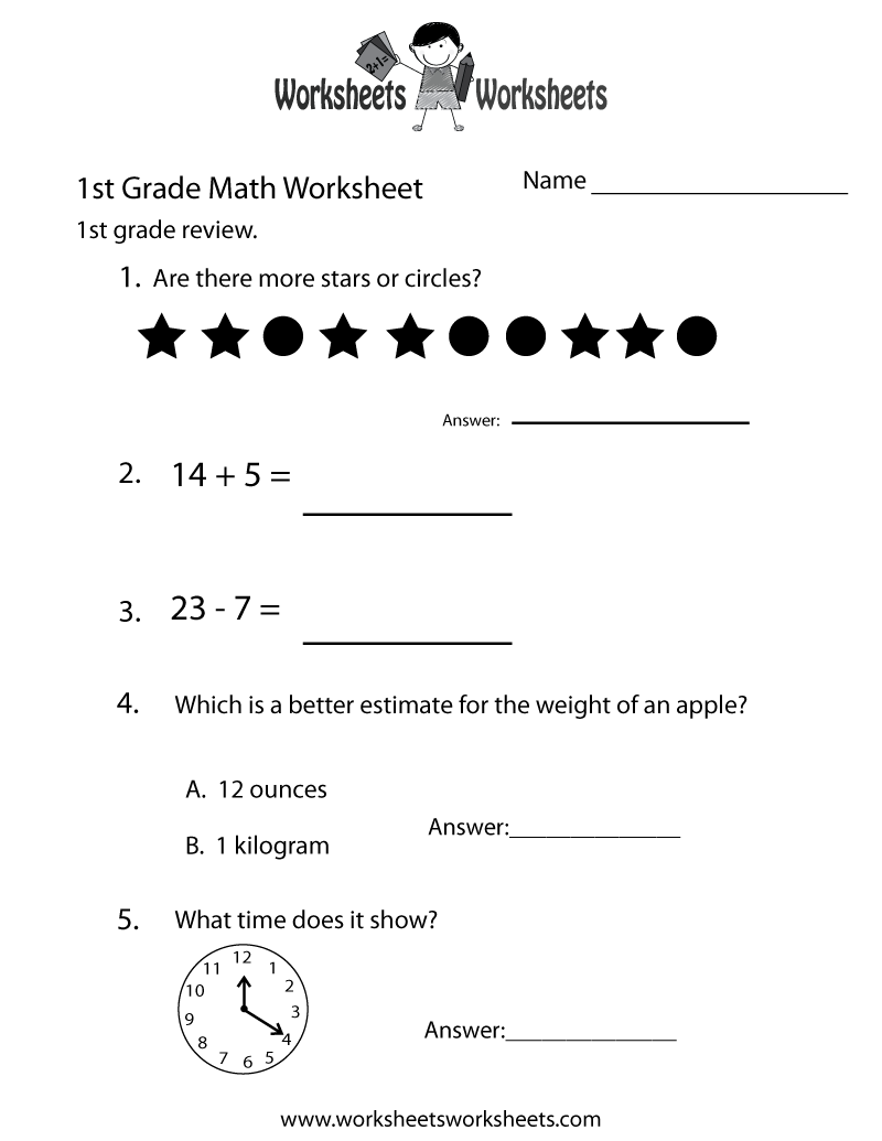 Math Drill Worksheets For Kindergarten