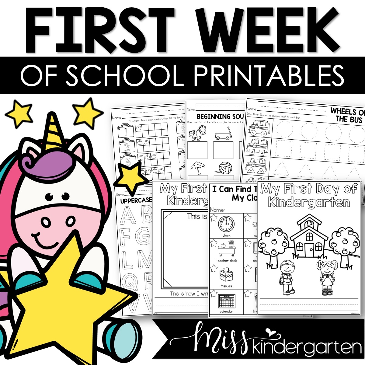First Week Of Kindergarten No Prep Printables Back To School 
