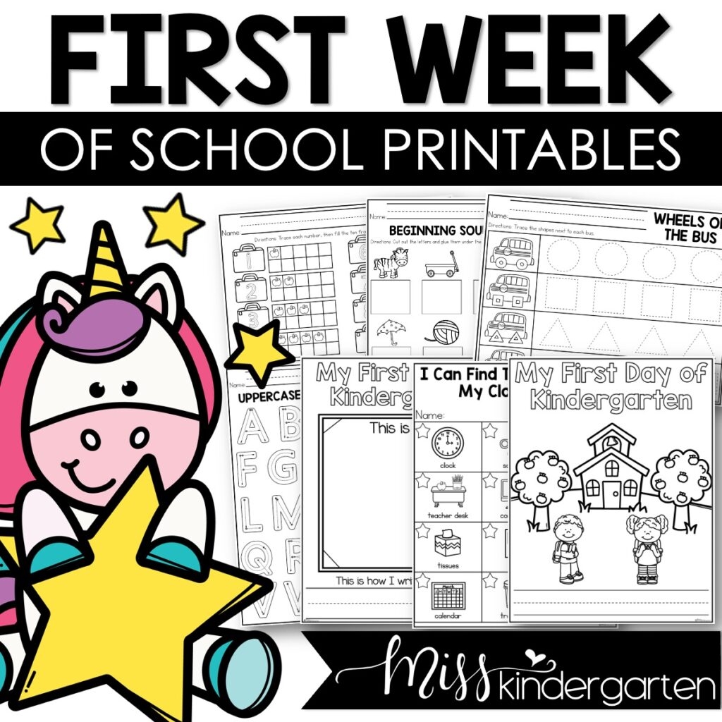First Week Of Kindergarten No Prep Printables Back To School 