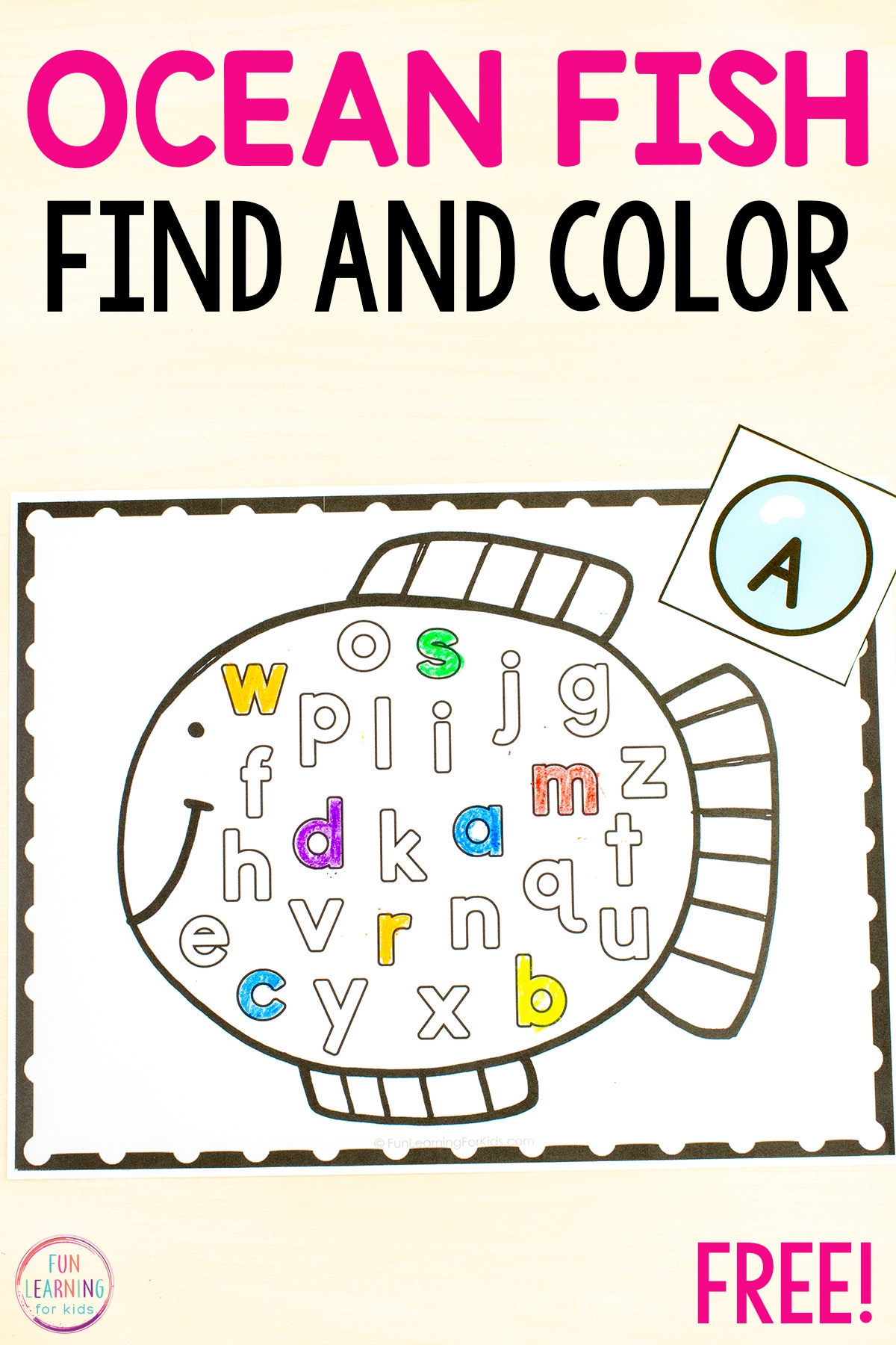 Fish Find And Color The Letters Sheets