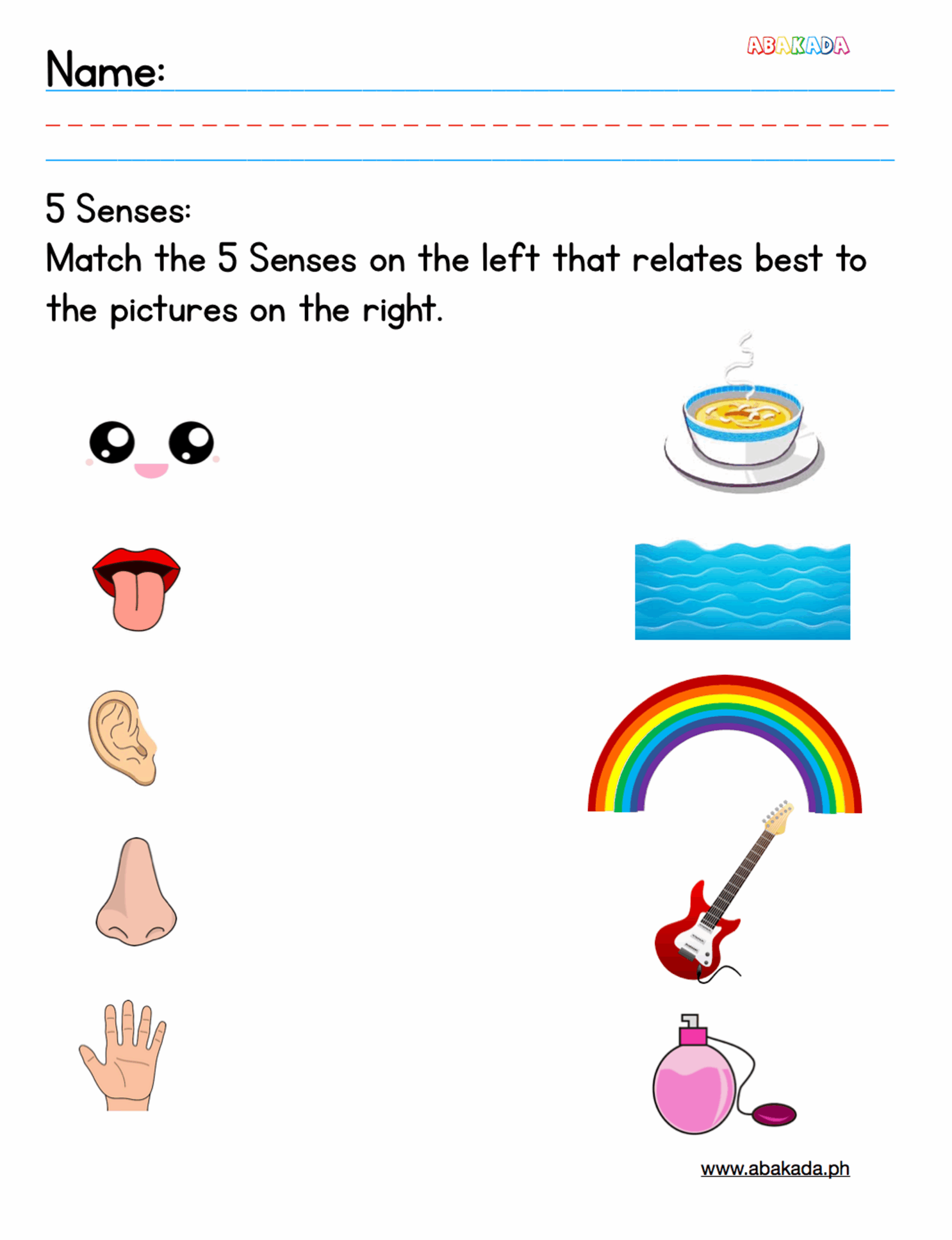 Five Senses Worksheet Math Printable Worksheets Worksheets Library