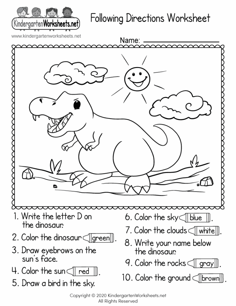 Following Directions Worksheet Free Printable Digital U0026 PDF