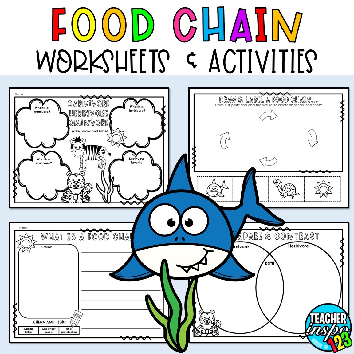 Food Chains And Food Webs Science Worksheets 2nd And 3rd Grade 