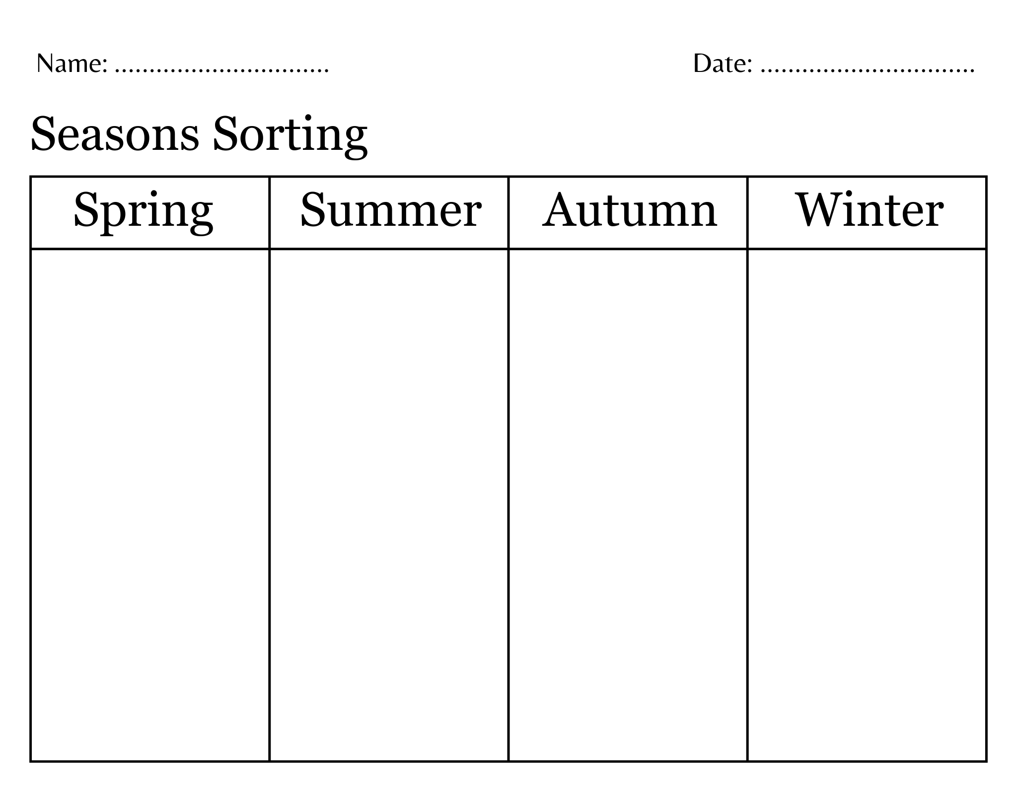 Seasons Printable Worksheets Kindergarten Seasons Printable Worksheets Kindergarten