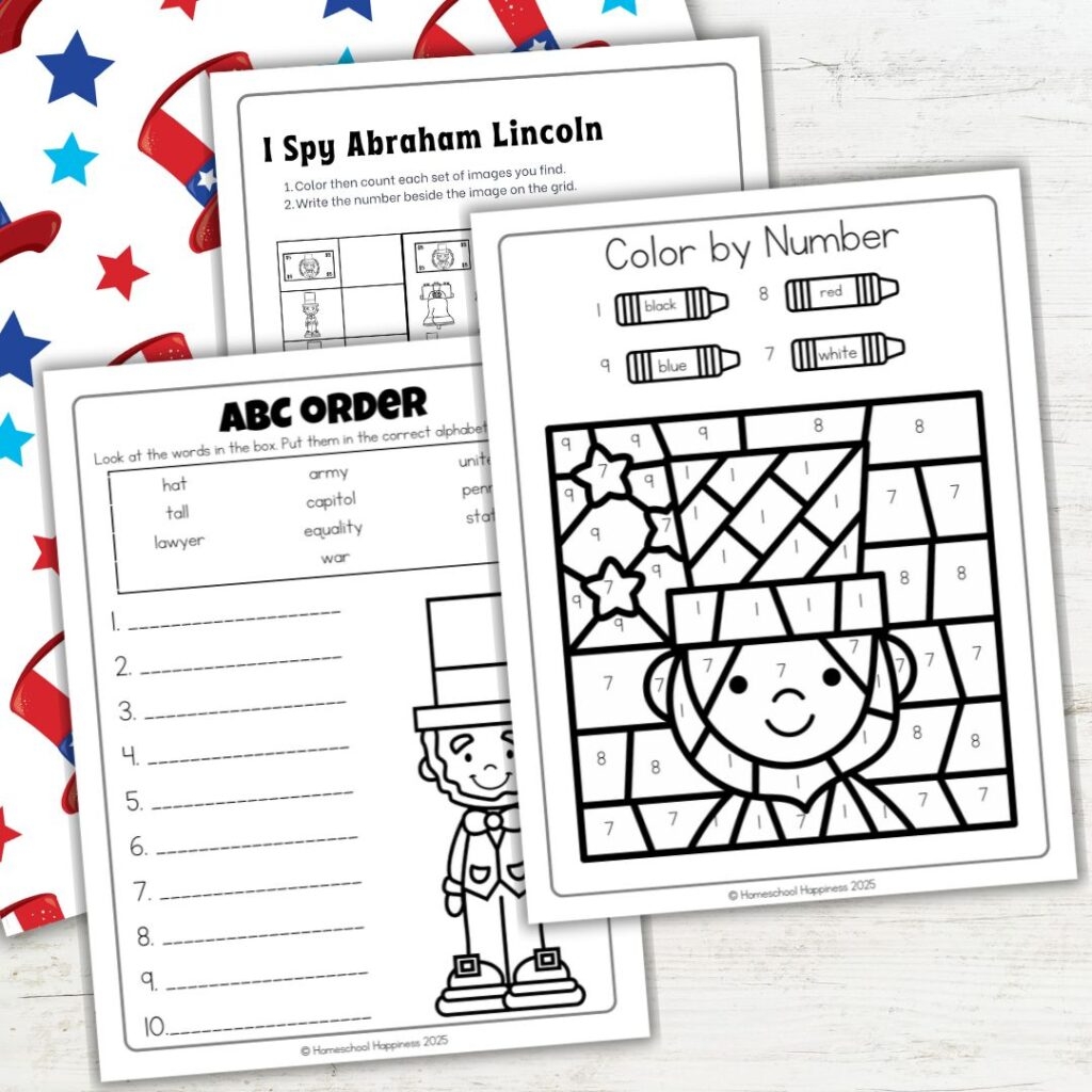 Free Abraham Lincoln Kindergarten Worksheets For Kids