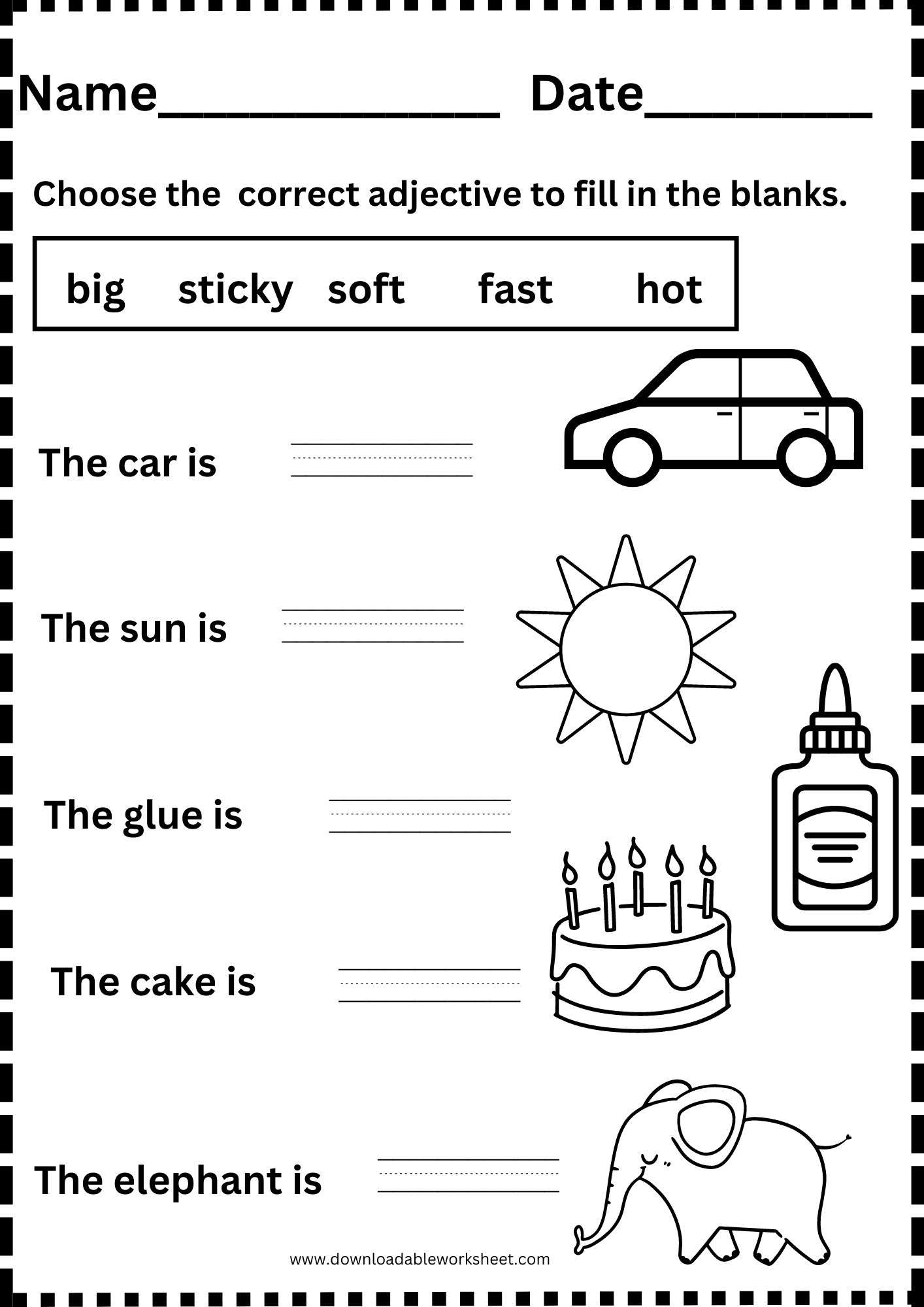 Free Adjective Worksheet For Kindergarten Download Free Adjective Worksheet For Kindergarten Png Images Free Worksheets On Clipart Library