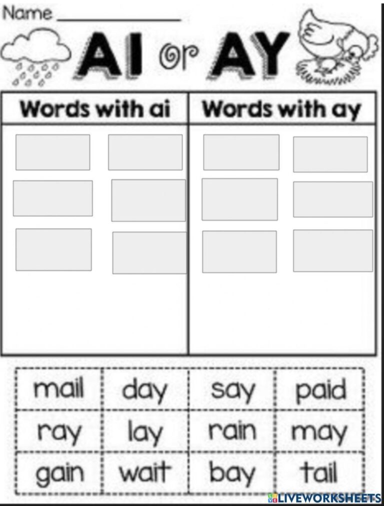 Free Ai Ay Worksheet 2nd Grade Download Free Ai Ay Worksheet 2nd Grade Png Images Free Worksheets On Clipart Library