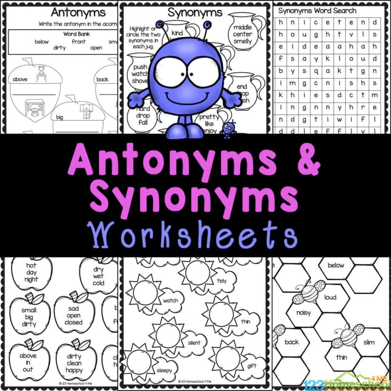 FREE Antonyms And Synonyms Worksheets